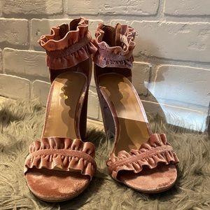 Blush Velvet Heels